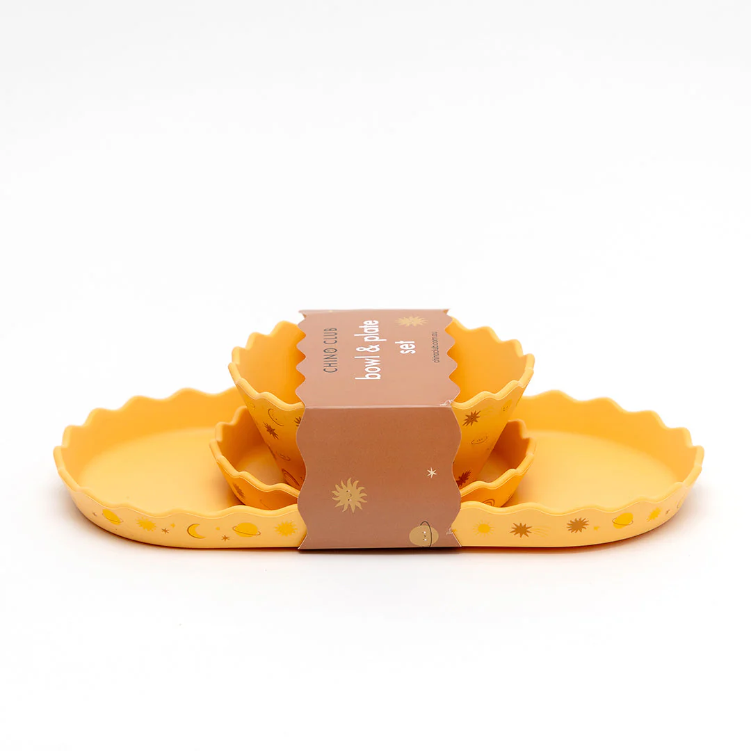 Orange Suns Silicone Wavy Edge Bowl & Plate Set - Image 3