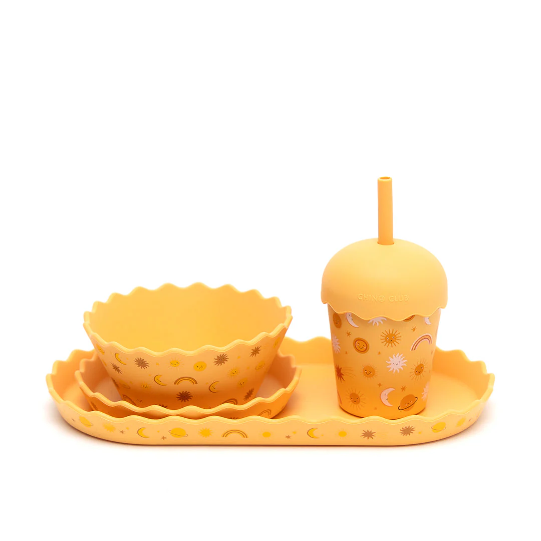 Orange Suns Silicone Wavy Edge Bowl & Plate Set - Image 4