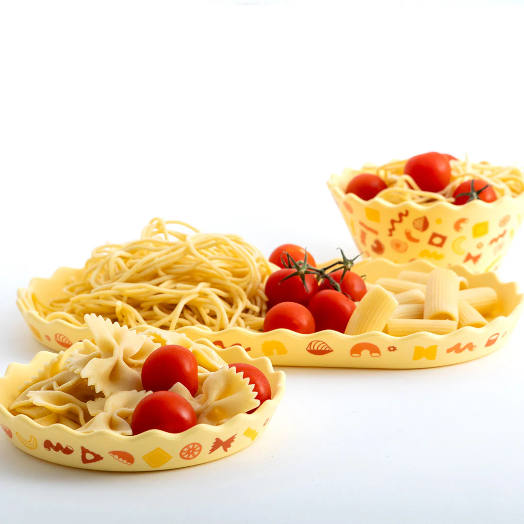 Pasta Wavy Edge Silicone Bowl and Plate Set - Image 5