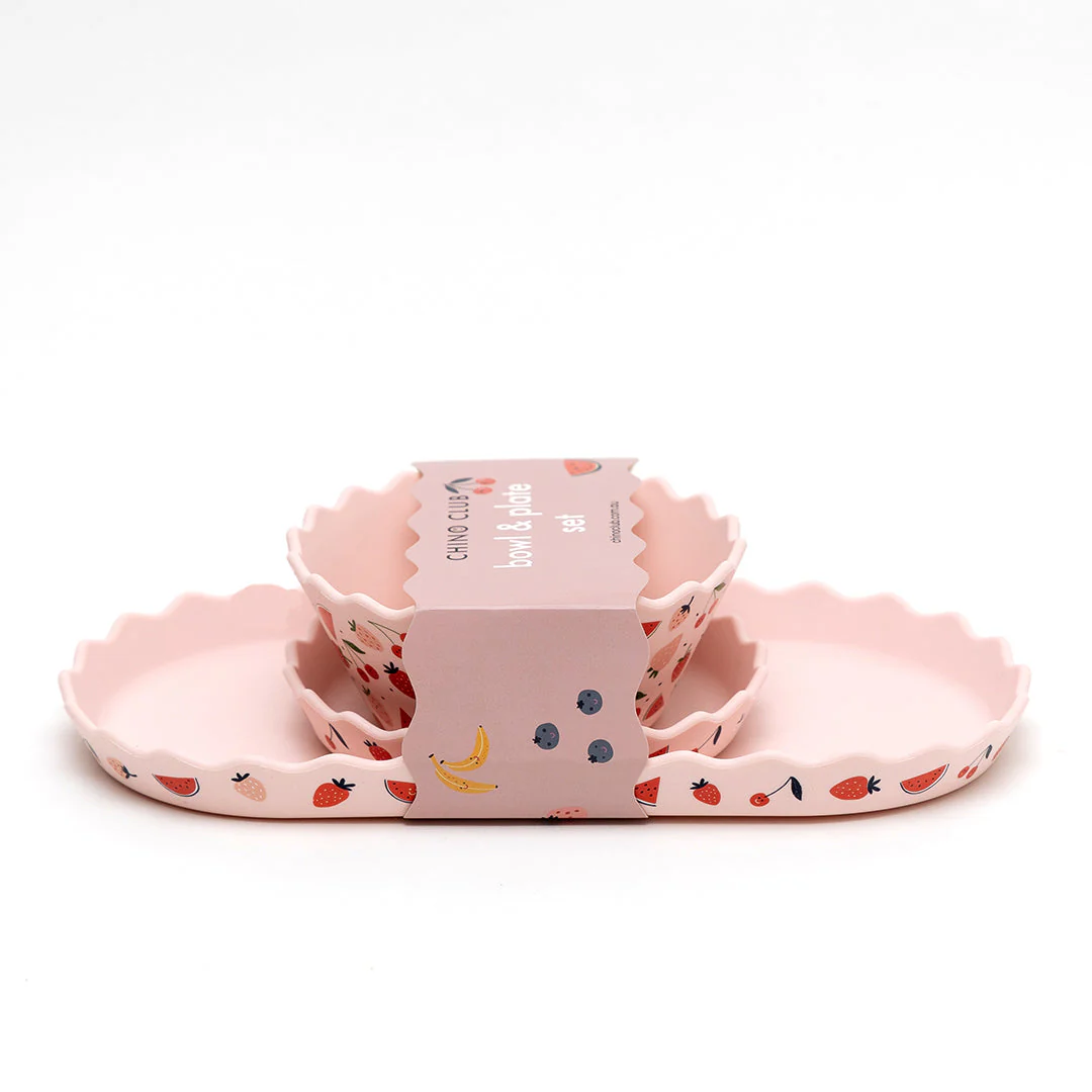 Pink Fruits Silicone Bowl and Plate Set - Image 6