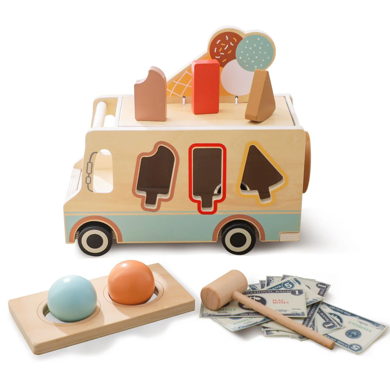 Scoop and Serve - Wooden Ice Cream Truck Set - Image 3