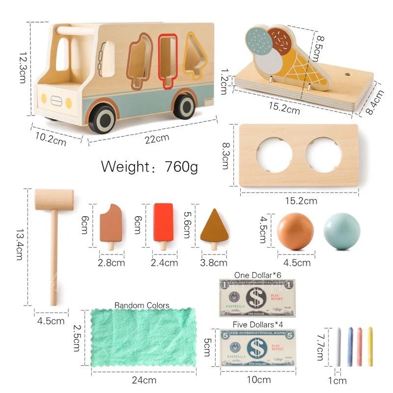 Scoop and Serve - Wooden Ice Cream Truck Set - Image 4